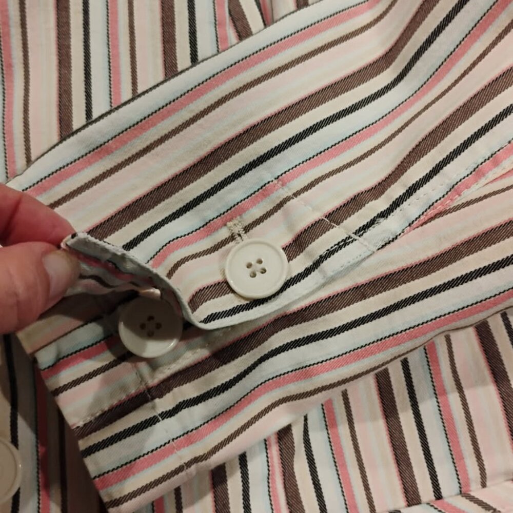 Ann Taylor Loft Blazer, pin striped with light colors, Womens size 2